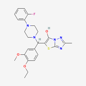 5-((4-Ethoxy-3-methoxyphenyl)(4-(2-fluorophenyl)piperazin-1-yl)methyl)-2-methylthiazolo[3,2-b][1,2,4]triazol-6-ol