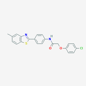 2-(4-chlorophenoxy)-N-[4-(5-methyl-1,3-benzothiazol-2-yl)phenyl]acetamide