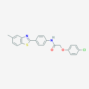 molecular formula C22H17ClN2O2S B243022 2-(4-chlorophenoxy)-N-[4-(5-methyl-1,3-benzothiazol-2-yl)phenyl]acetamide 