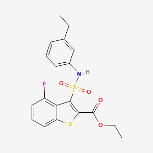 molecular formula C19H18FNO4S2 B2430220 3-[(3-乙基苯基)磺酰氨基]-4-氟-1-苯并噻吩-2-羧酸乙酯 CAS No. 899971-40-5