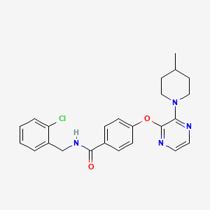 N-[(2-chlorophenyl)methyl]-4-{[3-(4-methylpiperidin-1-yl)pyrazin-2-yl]oxy}benzamide