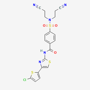 4-[bis(2-cyanoethyl)sulfamoyl]-N-[4-(5-chlorothiophen-2-yl)-1,3-thiazol-2-yl]benzamide