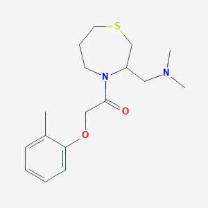 molecular formula C17H26N2O2S B2430239 1-(3-((Dimethylamino)methyl)-1,4-thiazepan-4-yl)-2-(o-tolyloxy)ethanone CAS No. 1448134-98-2