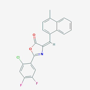 (4E)-2-(2-chloro-4,5-difluorophenyl)-4-[(4-methylnaphthalen-1-yl)methylidene]-1,3-oxazol-5(4H)-one
