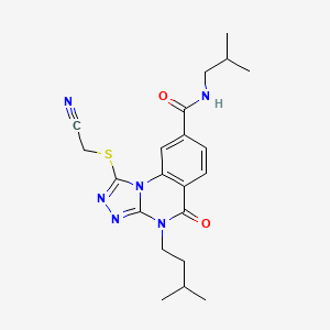 1-((cyanomethyl)thio)-N-isobutyl-4-isopentyl-5-oxo-4,5-dihydro-[1,2,4]triazolo[4,3-a]quinazoline-8-carboxamide
