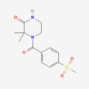 3,3-Dimethyl-4-(4-(methylsulfonyl)benzoyl)piperazin-2-one