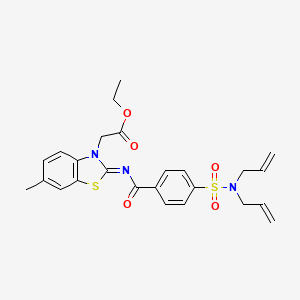 (Z)-ethyl 2-(2-((4-(N,N-diallylsulfamoyl)benzoyl)imino)-6-methylbenzo[d]thiazol-3(2H)-yl)acetate