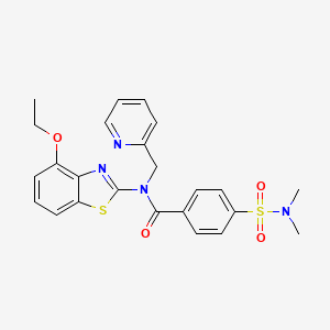 molecular formula C24H24N4O4S2 B2430249 4-(N,N-dimethylsulfamoyl)-N-(4-ethoxybenzo[d]thiazol-2-yl)-N-(pyridin-2-ylmethyl)benzamide CAS No. 900005-10-9