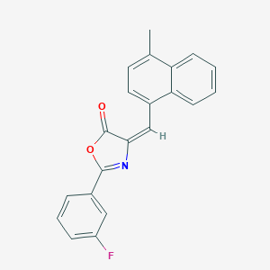 molecular formula C21H14FNO2 B243025 (4E)-2-(3-fluorophenyl)-4-[(4-methylnaphthalen-1-yl)methylidene]-1,3-oxazol-5(4H)-one 
