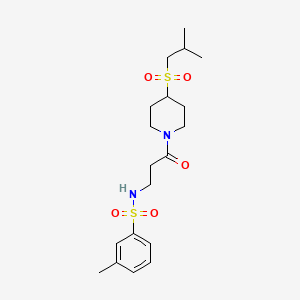 N-(3-(4-(isobutylsulfonyl)piperidin-1-yl)-3-oxopropyl)-3-methylbenzenesulfonamide