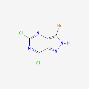 molecular formula C5HBrCl2N4 B2430273 3-溴-5,7-二氯-1H-吡唑并[4,3-d]嘧啶 CAS No. 1934543-12-0
