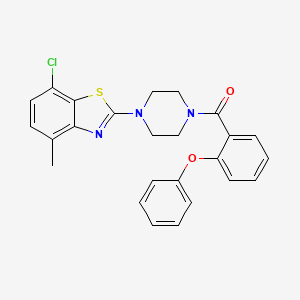 molecular formula C25H22ClN3O2S B2430275 (4-(7-氯-4-甲基苯并[d]噻唑-2-基)哌嗪-1-基)(2-苯氧基苯基)甲酮 CAS No. 922651-10-3