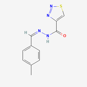 molecular formula C11H10N4OS B2430277 N'-[(Z)-(4-甲基苯基)亚甲基]-1,2,3-噻二唑-4-甲酰肼 CAS No. 477872-12-1