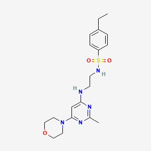 molecular formula C19H27N5O3S B2430283 4-ethyl-N-(2-((2-methyl-6-morpholinopyrimidin-4-yl)amino)ethyl)benzenesulfonamide CAS No. 1207019-79-1