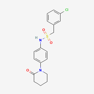 molecular formula C18H19ClN2O3S B2430287 1-(3-chlorophenyl)-N-(4-(2-oxopiperidin-1-yl)phenyl)methanesulfonamide CAS No. 1207004-37-2