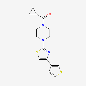 Cyclopropyl(4-(4-(thiophen-3-yl)thiazol-2-yl)piperazin-1-yl)methanone