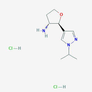 molecular formula C10H19Cl2N3O B2430293 (2S,3R)-2-[1-(propan-2-yl)-1H-pyrazol-4-yl]oxolan-3-amine dihydrochloride CAS No. 1955547-23-5