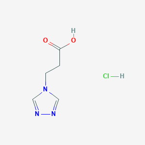 molecular formula C5H8ClN3O2 B2430304 3-(4H-1,2,4-Triazol-4-yl)propanoic acid hydrochloride CAS No. 68984-23-6