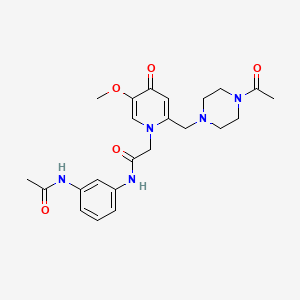 molecular formula C23H29N5O5 B2430305 N-(3-acetamidophenyl)-2-(2-((4-acetylpiperazin-1-yl)methyl)-5-methoxy-4-oxopyridin-1(4H)-yl)acetamide CAS No. 921462-07-9