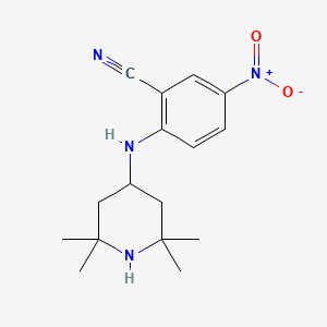 molecular formula C16H22N4O2 B2430314 5-硝基-2-[(2,2,6,6-四甲基哌啶-4-基)氨基]苯甲腈 CAS No. 945367-14-6