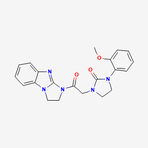 molecular formula C21H21N5O3 B2430318 1-(2-(2,3-dihydro-1H-benzo[d]imidazo[1,2-a]imidazol-1-yl)-2-oxoethyl)-3-(2-methoxyphenyl)imidazolidin-2-one CAS No. 1251688-57-9
