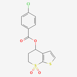 (7,7-dioxo-5,6-dihydro-4H-thieno[2,3-b]thiopyran-4-yl) 4-chlorobenzoate