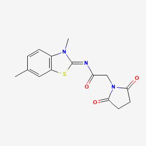 (E)-N-(3,6-dimethylbenzo[d]thiazol-2(3H)-ylidene)-2-(2,5-dioxopyrrolidin-1-yl)acetamide