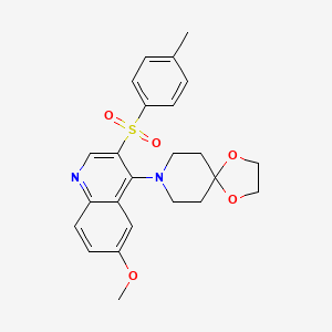 molecular formula C24H26N2O5S B2430324 8-(6-Methoxy-3-tosylquinolin-4-yl)-1,4-dioxa-8-azaspiro[4.5]decane CAS No. 866847-35-0