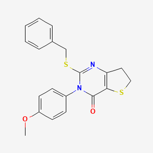molecular formula C20H18N2O2S2 B2430328 2-(benzylthio)-3-(4-methoxyphenyl)-6,7-dihydrothieno[3,2-d]pyrimidin-4(3H)-one CAS No. 850915-69-4