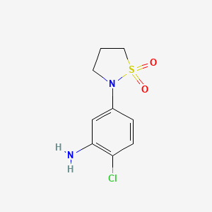molecular formula C9H11ClN2O2S B2430336 2-(3-氨基-4-氯苯基)-1$l^{6},2-噻唑烷-1,1-二酮 CAS No. 927995-93-5