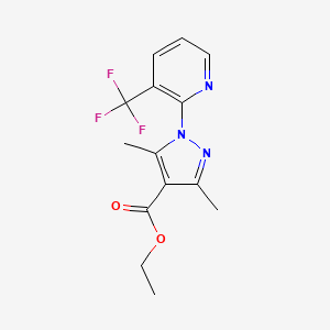 molecular formula C14H14F3N3O2 B2430342 3,5-二甲基-1-[3-(三氟甲基)-2-吡啶基]-1H-吡唑-4-羧酸乙酯 CAS No. 477711-15-2