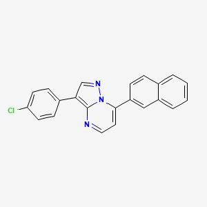 molecular formula C22H14ClN3 B2430349 3-(4-氯苯基)-7-(2-萘基)吡唑并[1,5-a]嘧啶 CAS No. 866049-92-5
