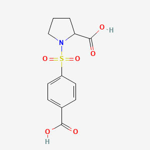 molecular formula C12H13NO6S B2430355 1-(4-carboxyphenyl)sulfonylpyrrolidine-2-carboxylic Acid CAS No. 22775-68-4