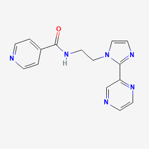molecular formula C15H14N6O B2430371 N-(2-(2-(pyrazin-2-yl)-1H-imidazol-1-yl)ethyl)isonicotinamide CAS No. 2034234-27-8
