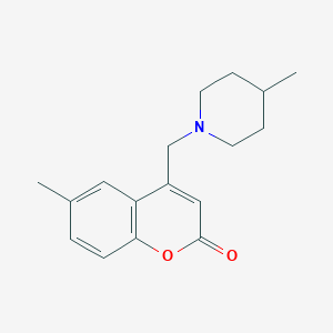 molecular formula C17H21NO2 B2430372 6-甲基-4-((4-甲基哌啶-1-基)甲基)-2H-色烯-2-酮 CAS No. 899385-10-5