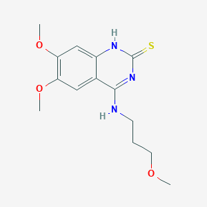 molecular formula C14H19N3O3S B2430380 6,7-dimethoxy-4-(3-methoxypropylamino)-1H-quinazoline-2-thione CAS No. 901868-38-0