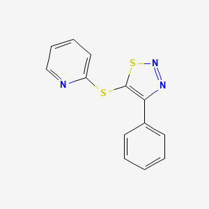 molecular formula C13H9N3S2 B2430382 2-[(4-Phenyl-1,2,3-thiadiazol-5-yl)sulfanyl]pyridine CAS No. 338408-37-0