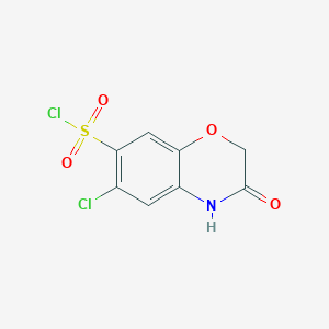 molecular formula C8H5Cl2NO4S B2430384 6-氯-3-氧代-3,4-二氢-2H-1,4-苯并恶嗪-7-磺酰氯 CAS No. 5791-09-3