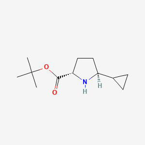 molecular formula C12H21NO2 B2430396 Tert-butyl (2S,5S)-5-cyclopropylpyrrolidine-2-carboxylate CAS No. 2248272-98-0