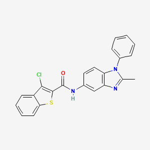 molecular formula C23H16ClN3OS B2430402 3-chloro-N-(2-methyl-1-phenyl-1H-benzo[d]imidazol-5-yl)benzo[b]thiophene-2-carboxamide CAS No. 330202-11-4
