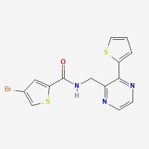 molecular formula C14H10BrN3OS2 B2430409 4-溴-N-((3-(噻吩-2-基)吡嗪-2-基)甲基)噻吩-2-甲酰胺 CAS No. 2034496-49-4
