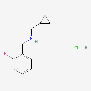 molecular formula C11H15ClFN B2430425 (Cyclopropylmethyl)[(2-fluorophenyl)methyl]amine hydrochloride CAS No. 1955541-71-5