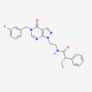 molecular formula C24H24FN5O2 B2430426 N-(2-(5-(3-fluorobenzyl)-4-oxo-4,5-dihydro-1H-pyrazolo[3,4-d]pyrimidin-1-yl)ethyl)-2-phenylbutanamide CAS No. 922045-00-9