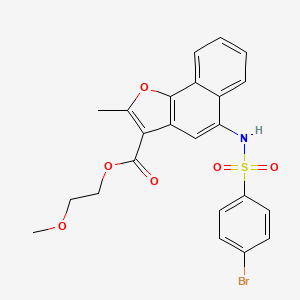 molecular formula C23H20BrNO6S B2430430 2-Methoxyethyl 5-(4-bromobenzenesulfonamido)-2-methylnaphtho[1,2-B]furan-3-carboxylate CAS No. 361179-81-9