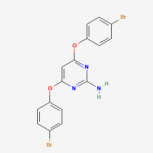 molecular formula C16H11Br2N3O2 B2430432 4,6-双(4-溴苯氧基)嘧啶-2-胺 CAS No. 866154-34-9