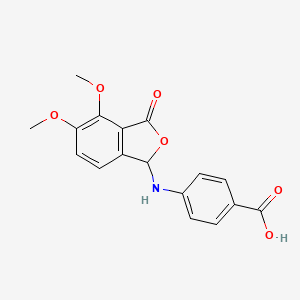 molecular formula C17H15NO6 B2430435 4-((4,5-Dimethoxy-3-oxo-1,3-dihydroisobenzofuran-1-yl)amino)benzoic acid CAS No. 307339-68-0