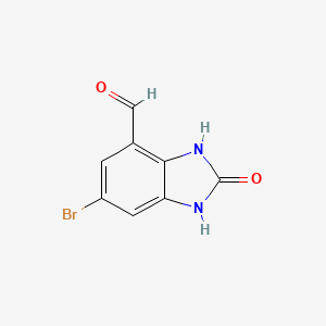 molecular formula C8H5BrN2O2 B2430436 6-Bromo-2-oxo-1,3-dihydrobenzimidazole-4-carbaldehyde CAS No. 2248354-59-6