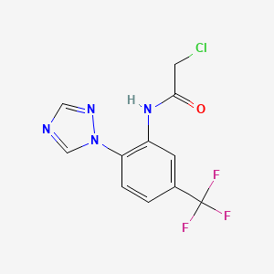 molecular formula C11H8ClF3N4O B2430443 2-chloro-N-[2-(1H-1,2,4-triazol-1-yl)-5-(trifluoromethyl)phenyl]acetamide CAS No. 792953-79-8