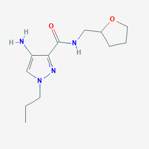 molecular formula C12H20N4O2 B2430448 4-Amino-1-propyl-N-(tetrahydrofuran-2-ylmethyl)-1H-pyrazole-3-carboxamide CAS No. 2101200-01-3