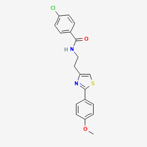 molecular formula C19H17ClN2O2S B2430451 4-chloro-N-{2-[2-(4-methoxyphenyl)-1,3-thiazol-4-yl]ethyl}benzamide CAS No. 863513-55-7